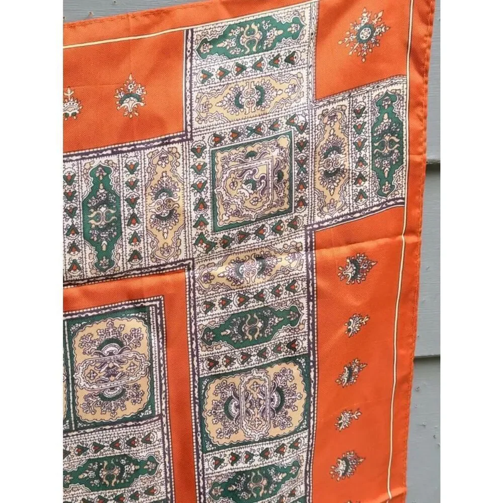 Rust Vintage Blue Tan Mosaic